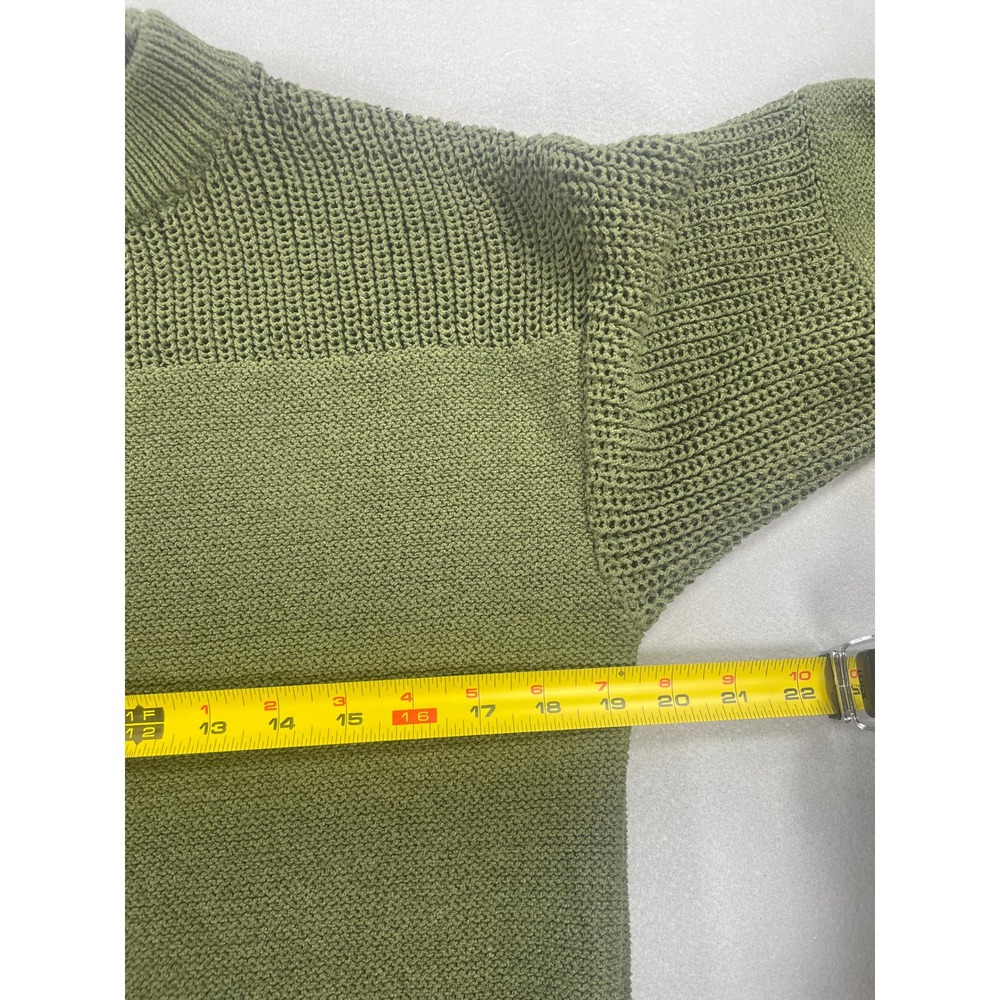 Dokotoo Knit Sweater Womens Small Olive Green Balloon Sleeve Mock Neck - Picture 4 of 7
